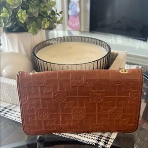 Brown Embossed Leather Bag